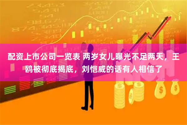 配资上市公司一览表 两岁女儿曝光不足两天，王鸥被彻底揭底，刘恺威的话有人相信了